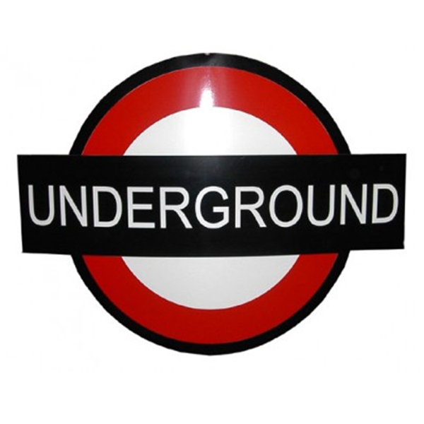 Sign London Underground MDF Red & Blue