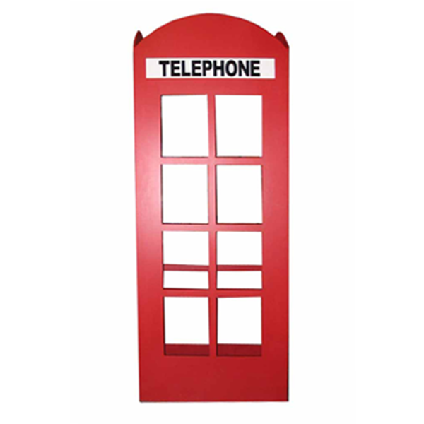 Novelty Telephone Booth MDF Red