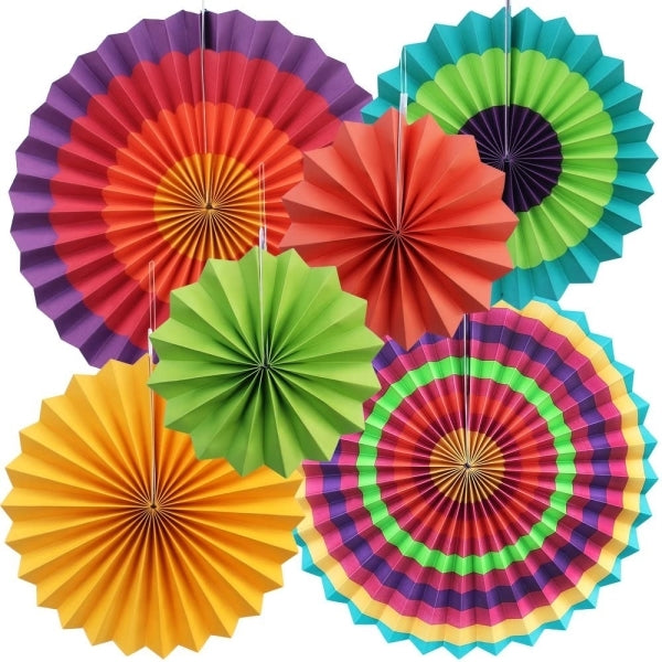 Fans Rosette Paper Assorted Colours and Sizes