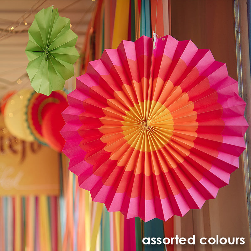 Fans Rosette Paper Assorted Colours and Sizes