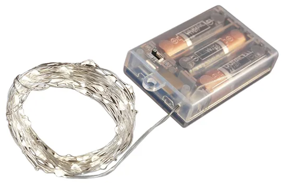 Light Battery Operated LED Cool White Copper Wire