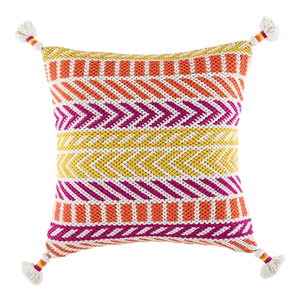 Cushion Chevron Pattern Pink Yellow & Orange