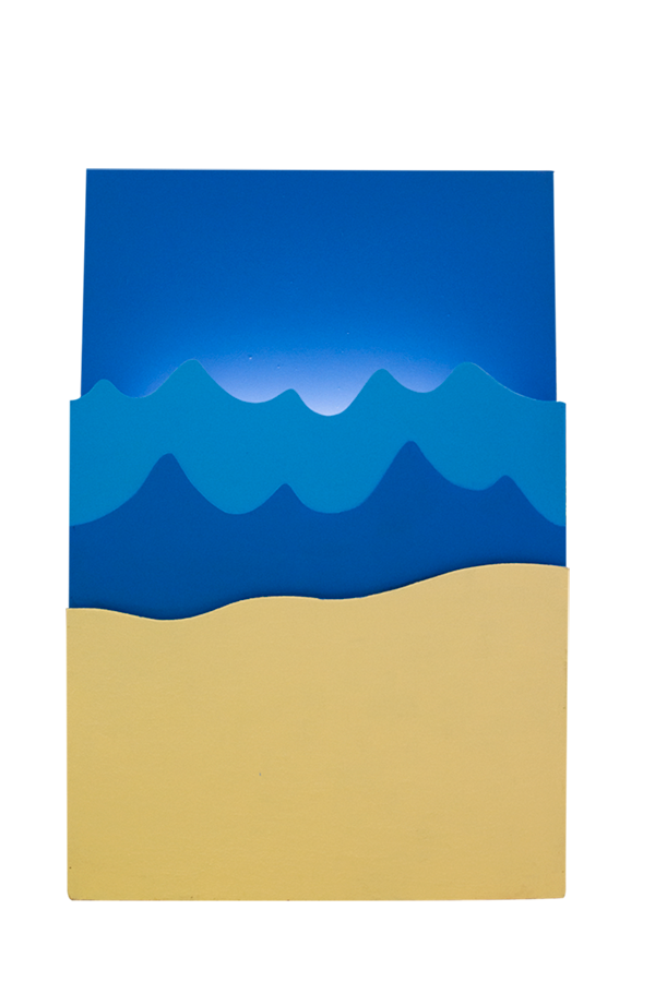 Backdrop Flat Sand & Wave MDF illuminated Yellow & Blue