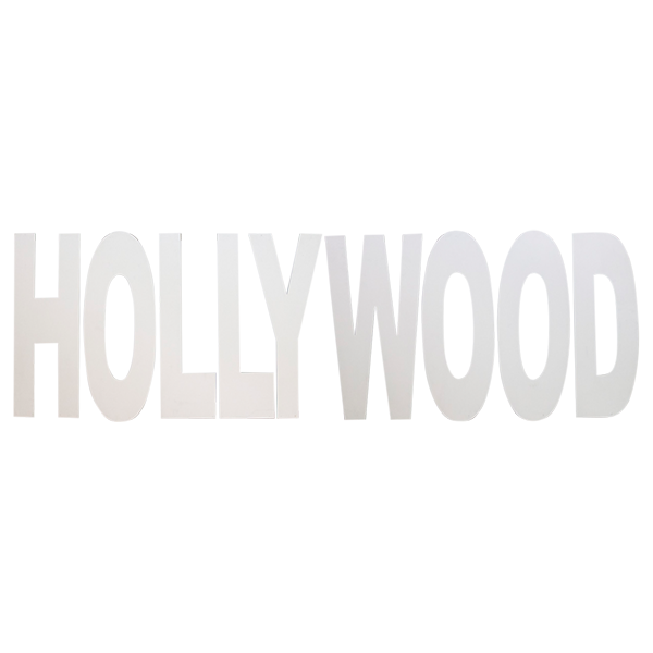 Sign Hollywood MDF White