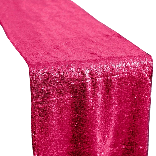 Linen Table Runner Sequin Pink
