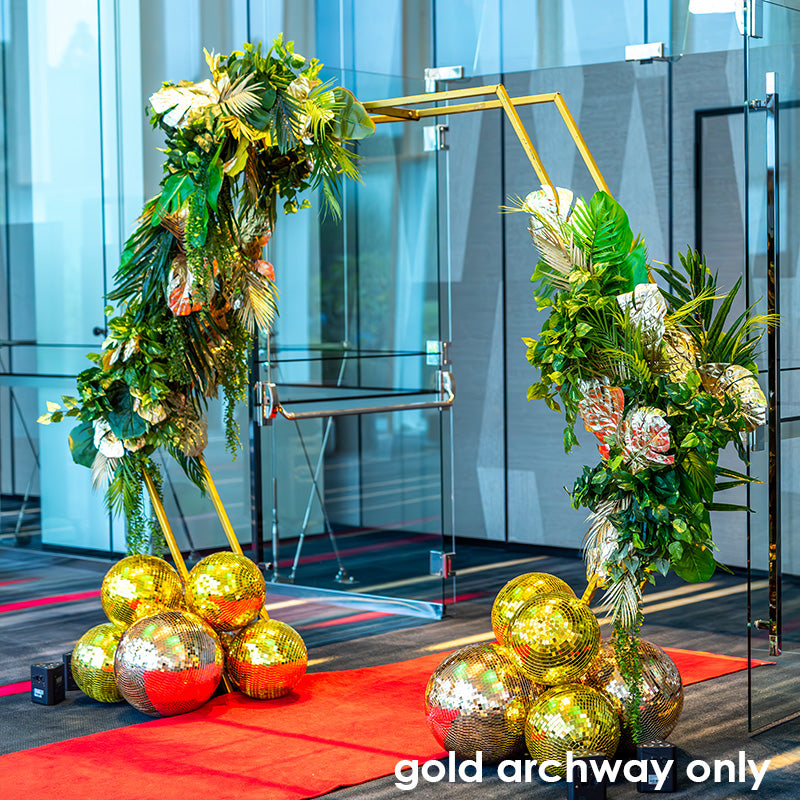 Archway Hexagonal Gold Metal 2.4m x 2.4m x 0.5m