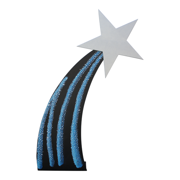 Freestanding Shooting Star Timber Silver & Blue