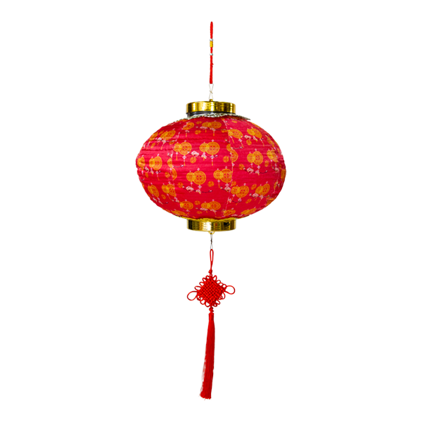 Lantern Chinese Floral Silk Red