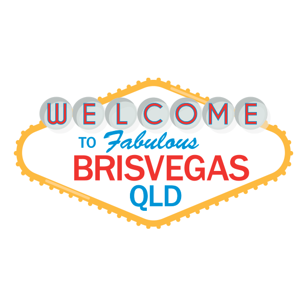 Sign Bris Vegas Aluminium Red Blue Yellow