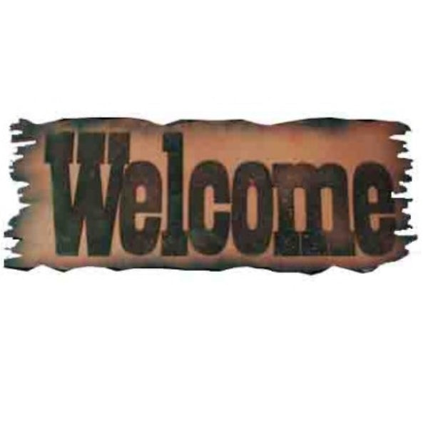 Sign Welcome Timber Brown