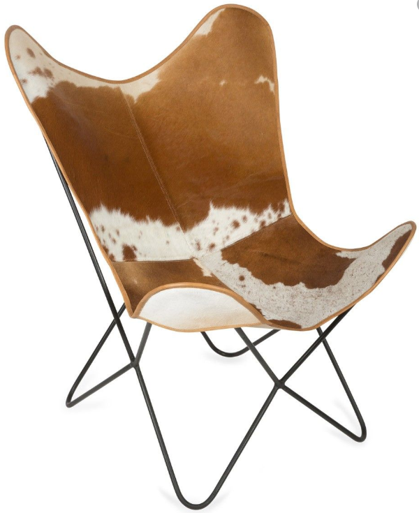Chair Butterfly Cowhide Brown