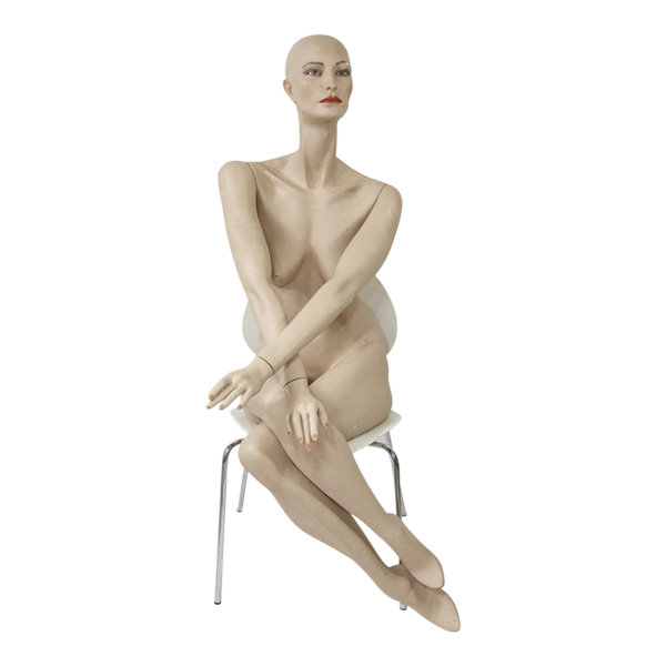 Mannequin Female Vintage Sitting Fibreglass Skin Tone