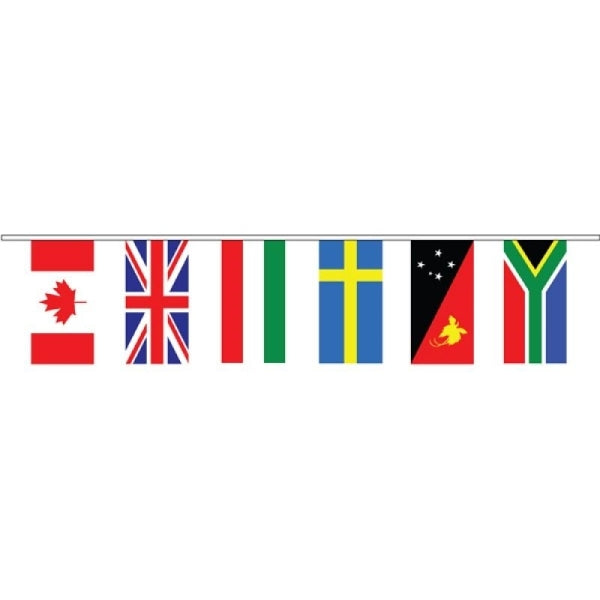 Bunting Rectangle International Flags Plastic