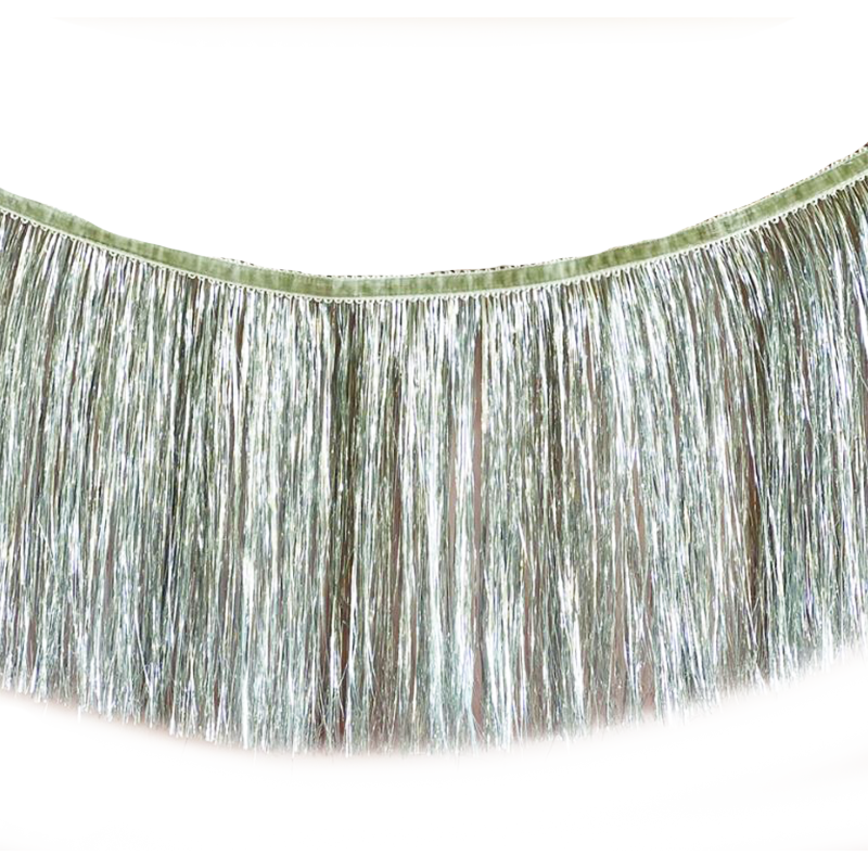 Garland Tinsel Fringe Silver