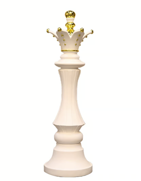 Chess Queen White and Gold