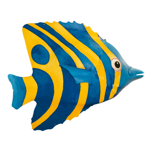 Fish Tropical Angel Poly Blue & Yellow