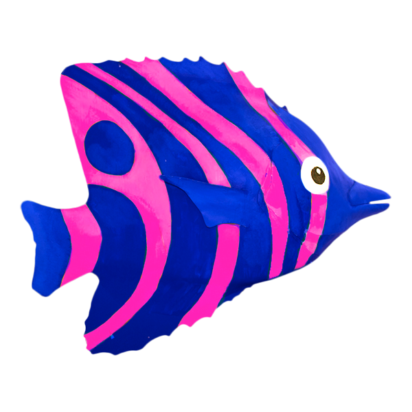 Fish Tropical Angel Poly Blue & Pink