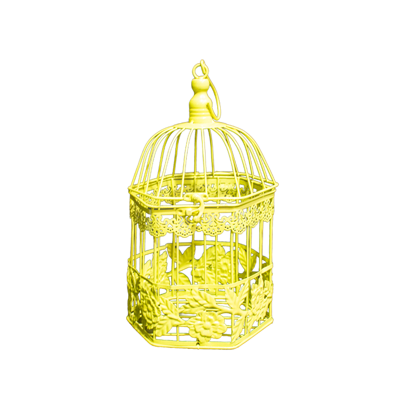 Birdcage Metal Yellow Small