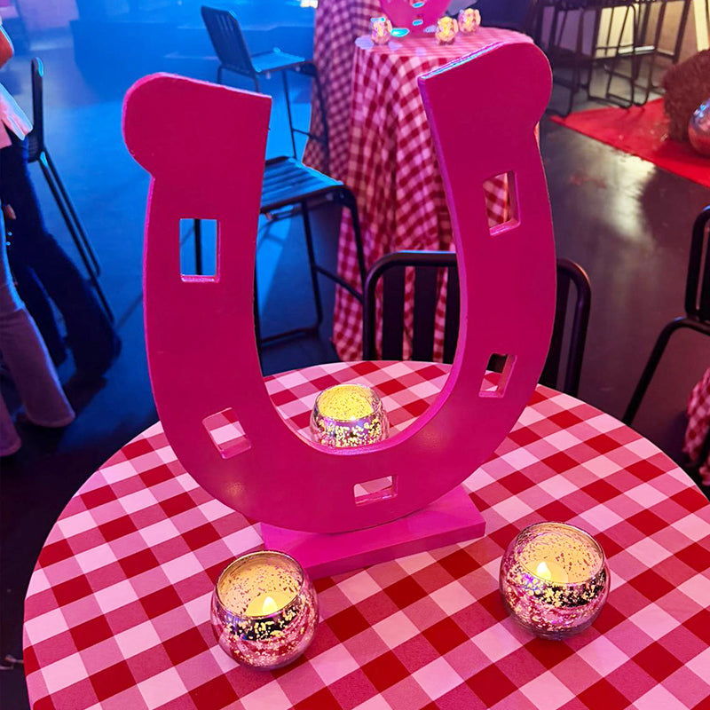 Horseshoe Cut Out MDF Pink