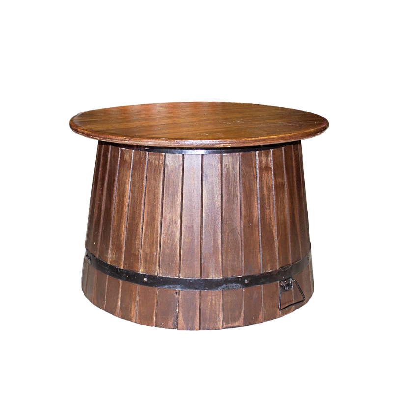 Table Coffee Half Wine Barrel Timber