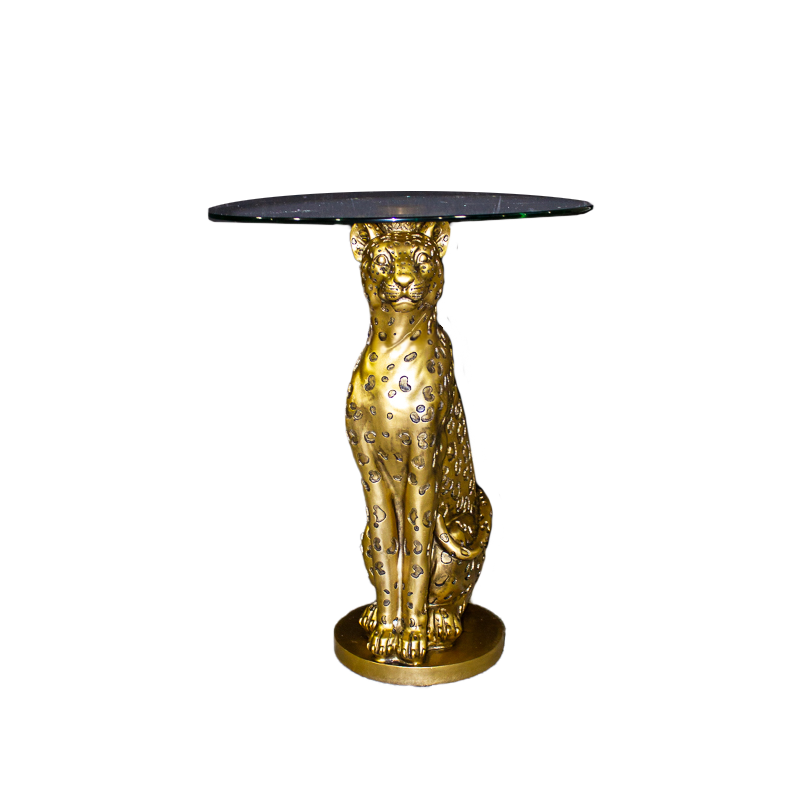 Table Side Leopard Gold