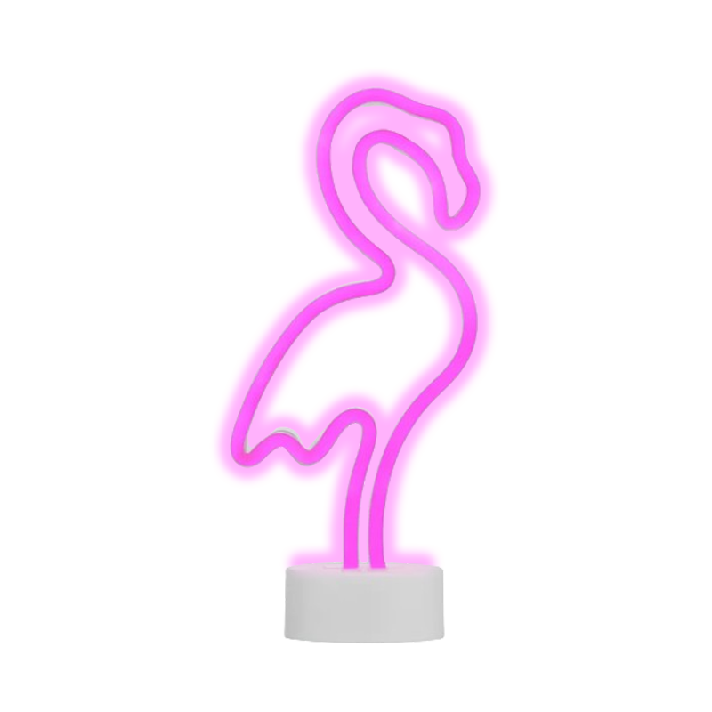 LED Neon Flamingo Pink Battery Centrepiece