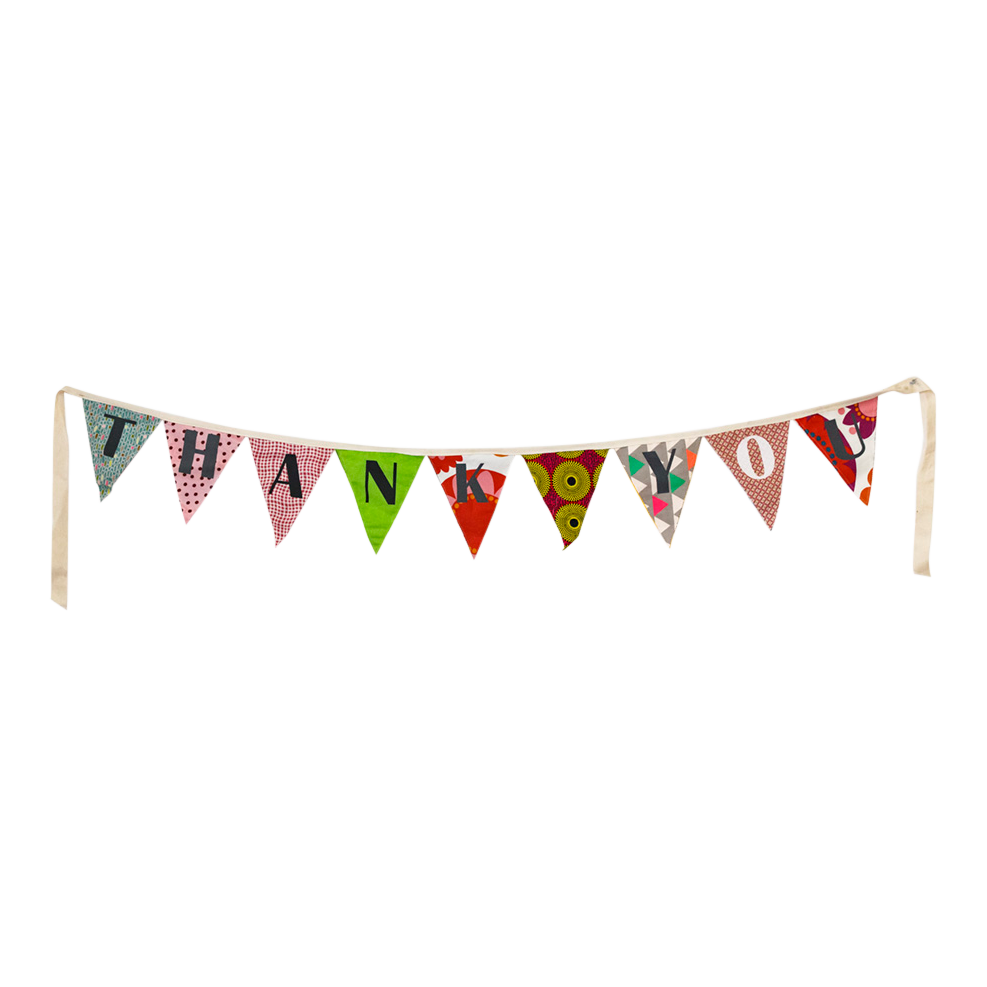 Bunting Fabric Multicoloured "THANK YOU"