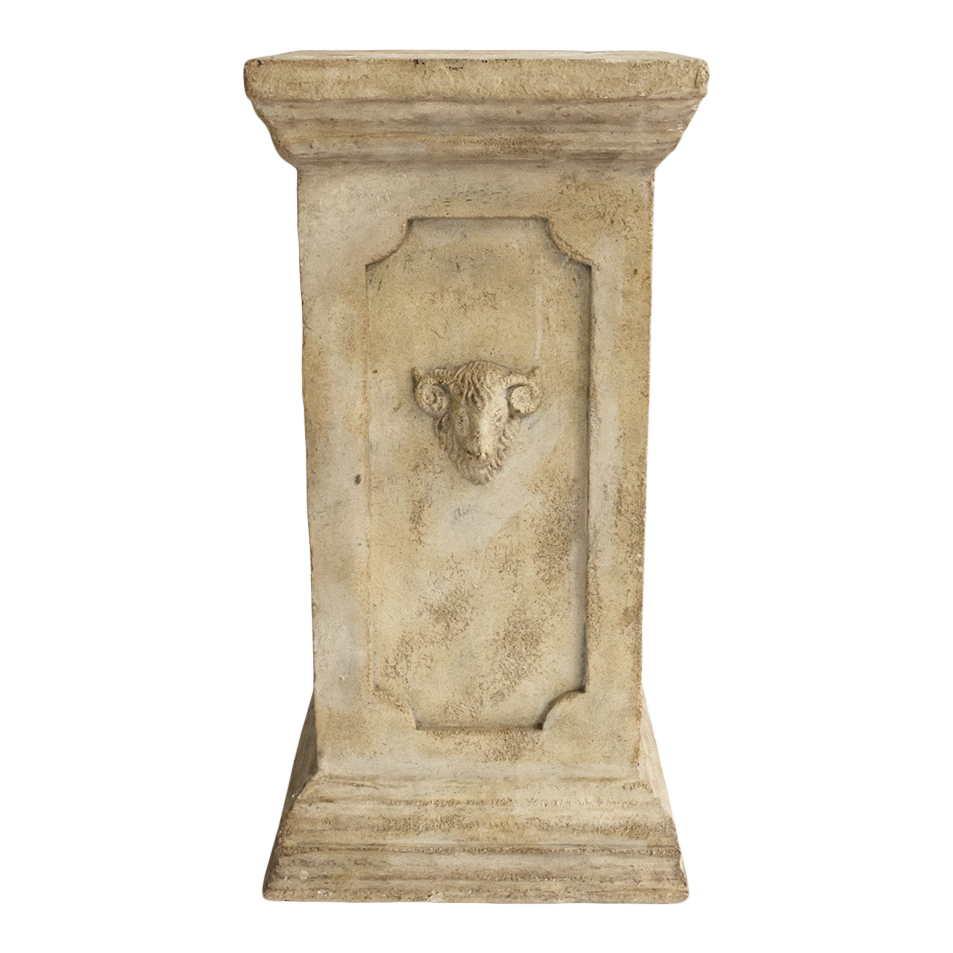 Plinth Grecian Rams Head Fibreglass