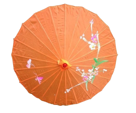 Parasol Oriental Pattern Fabric Orange