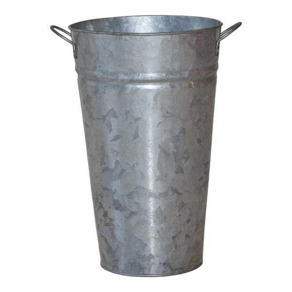 Bucket Vase Tin Silver