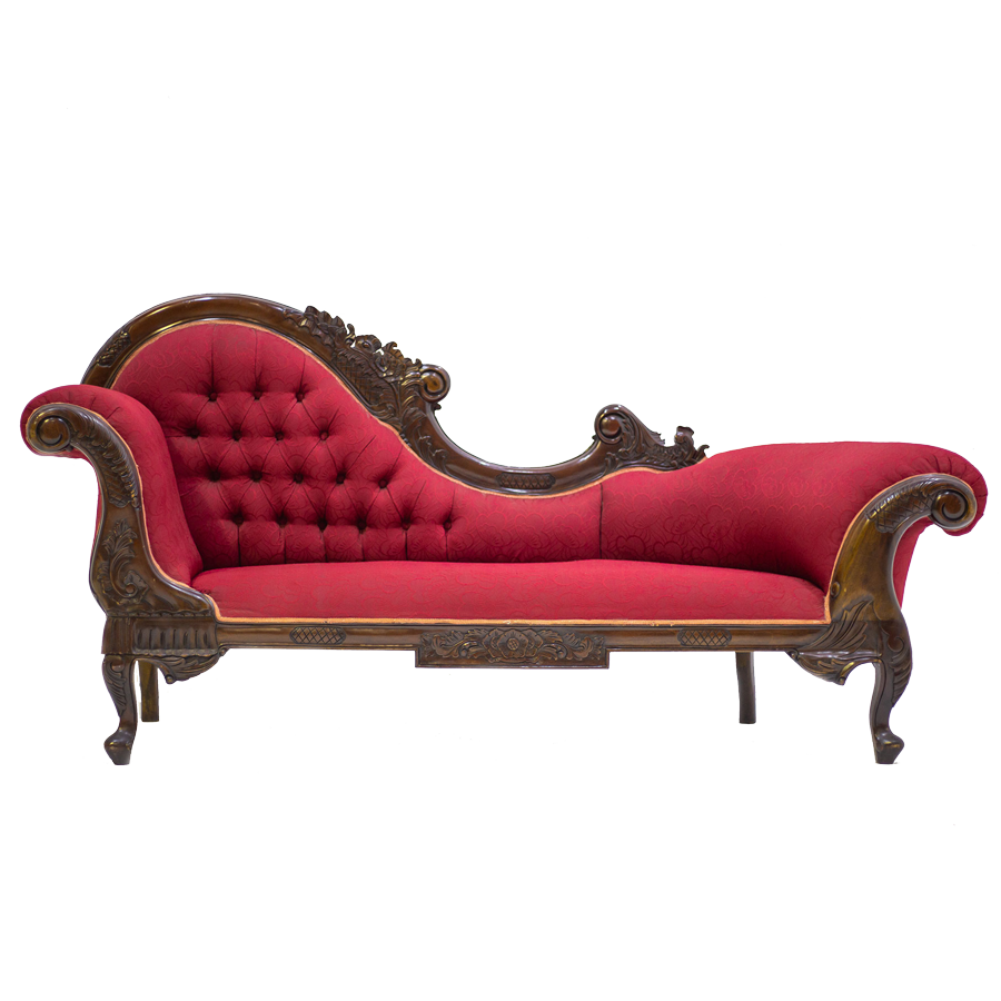 Chaise Lounge Velvet Red