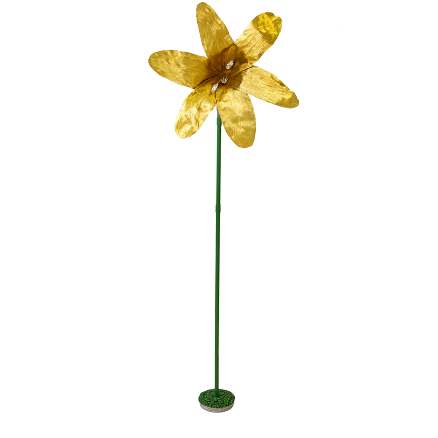 Free Standing Giant Tropical Flower Gold