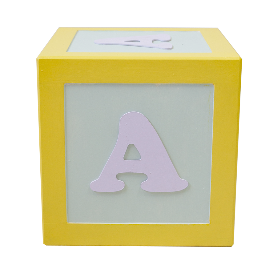 Building Block Letter 'A' Timber Pastel