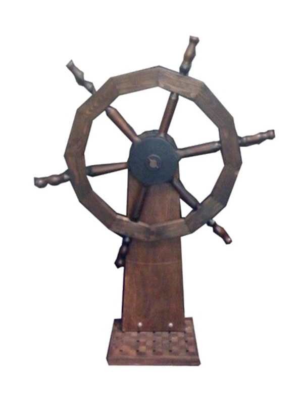 Novelty Ships Wheel Timber Stained Dark