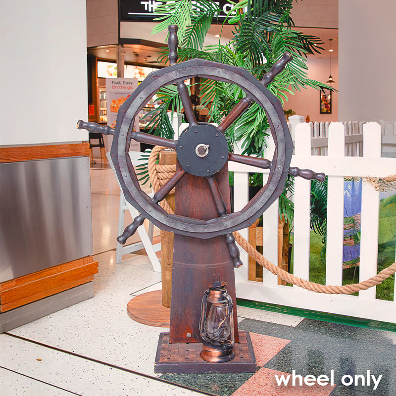 Novelty Ships Wheel Timber Stained Dark