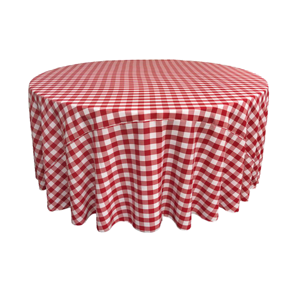 Linen Tablecloth Square Gingham Red & White