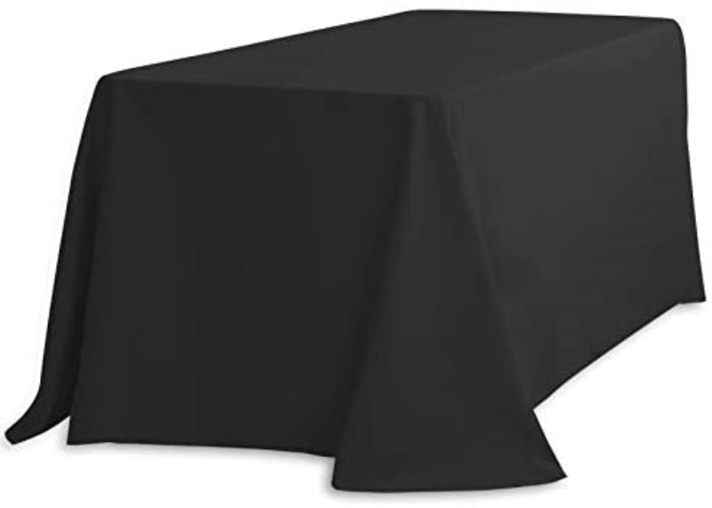 Linen Tablecloth Rectangle Polyester Black