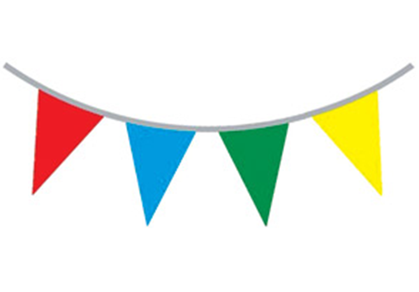 Bunting Triangle Plastic Assorted Colours