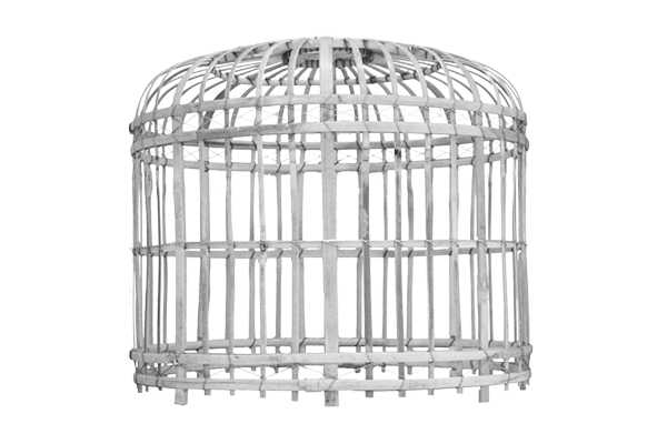 Chandelier Basket Bamboo White