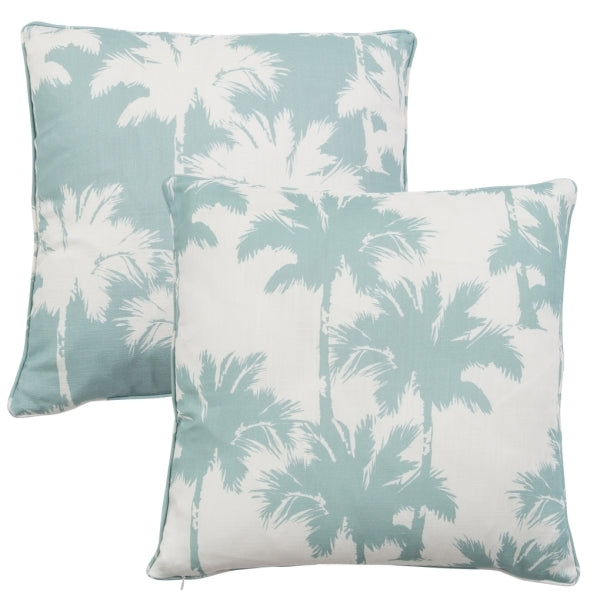 Cushion Palm Tree White & Aqua