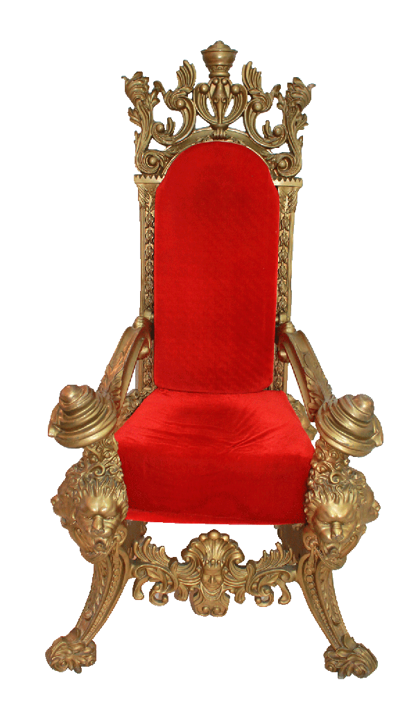 Throne Charlotte Ornate Fibreglass Gold & Red