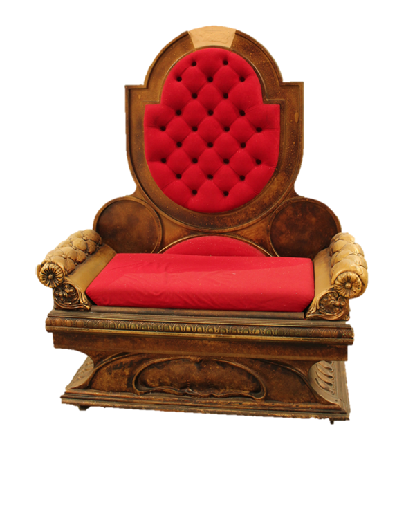 Throne Victoria Antique Fibreglass Gold & Red 63W x 130L