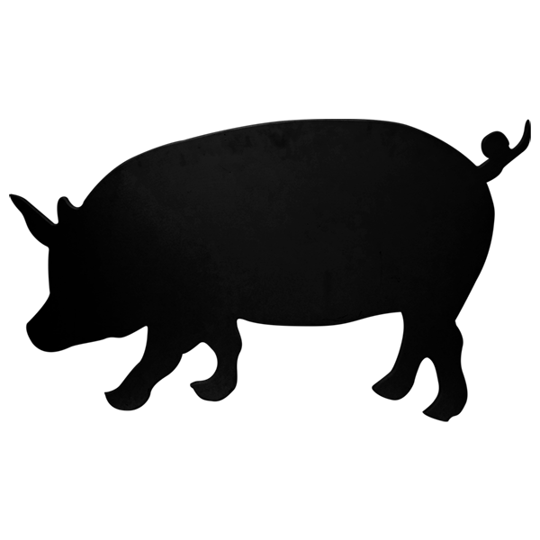 Pig 2D Silhouette Timber Black