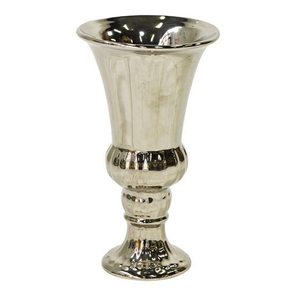 Glass Vase Fluted Trophy Silver