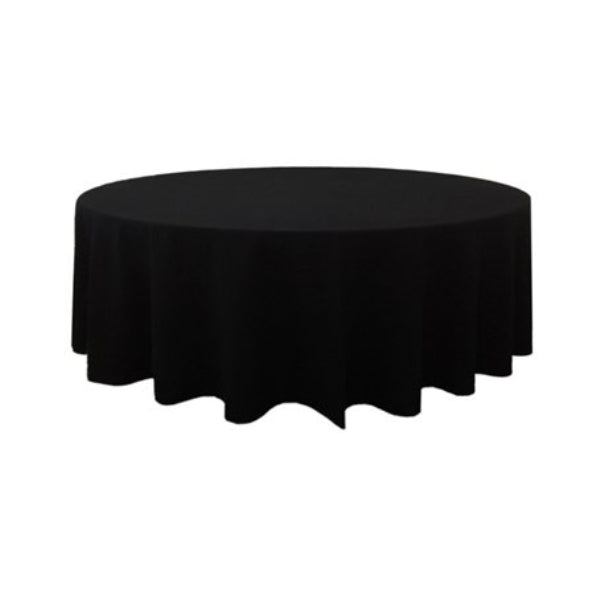Linen Tablecloth Round Polyester Black
