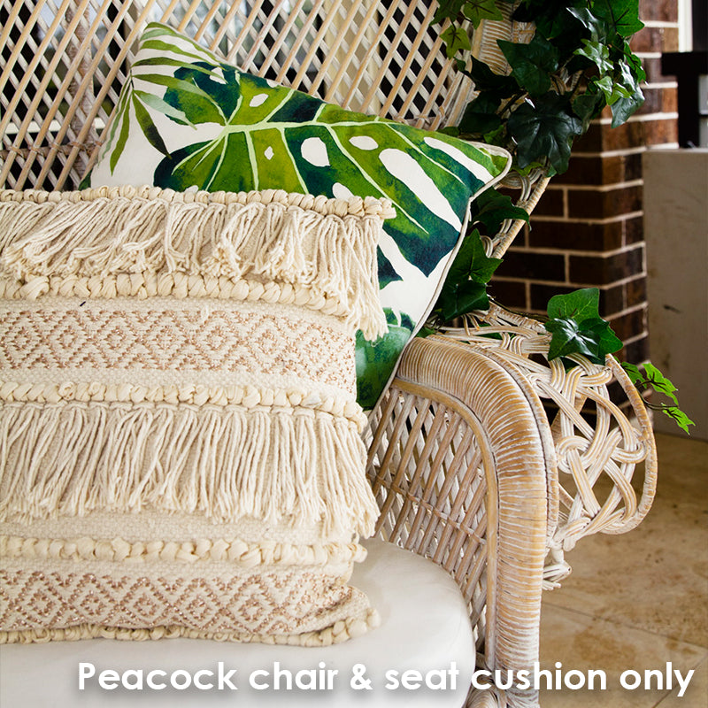 peacock chair and seat cushion
