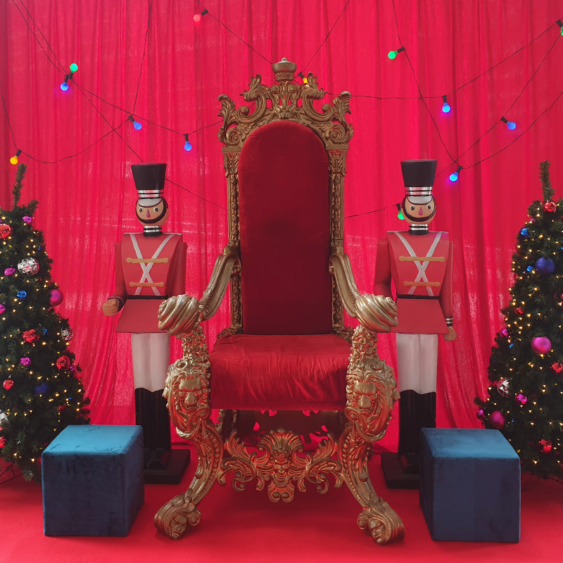 Throne Kate Ornate Novelty Size Fibreglass Gold & Red