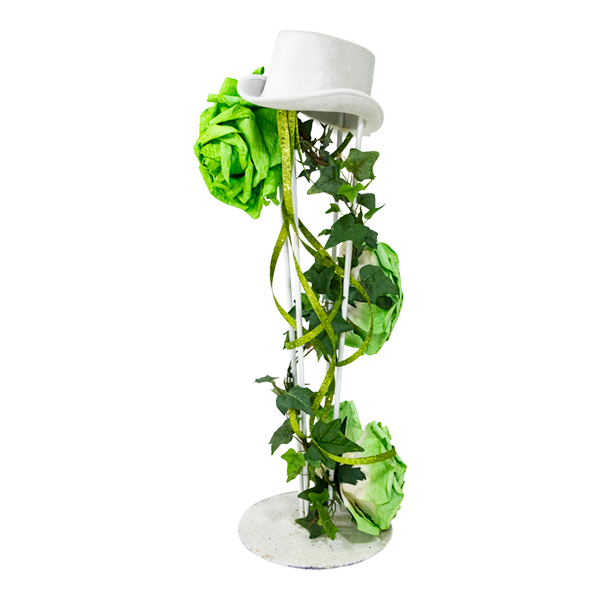 Centrepiece Top Hat & Roses Blue Green Pink Red