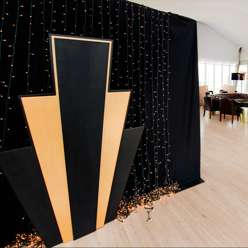 Backdrop Art Deco MDF Black & Gold