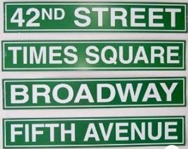 Sign New York City Streets Green